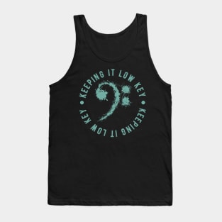 Bass Clef Bue Retro - Keeping It Low Key Funny Music Lovers Gift Tank Top